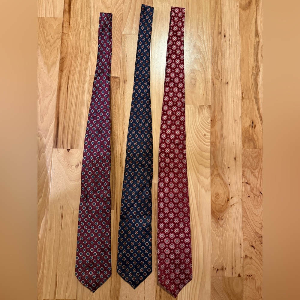 Lands' End Red and Blue Patterned Ties